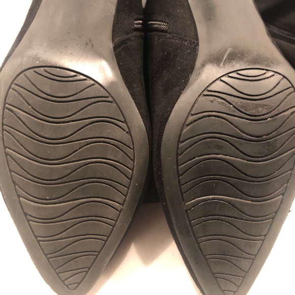 Over The Knee Black Faux Suede Boots - Picture 5 of 14